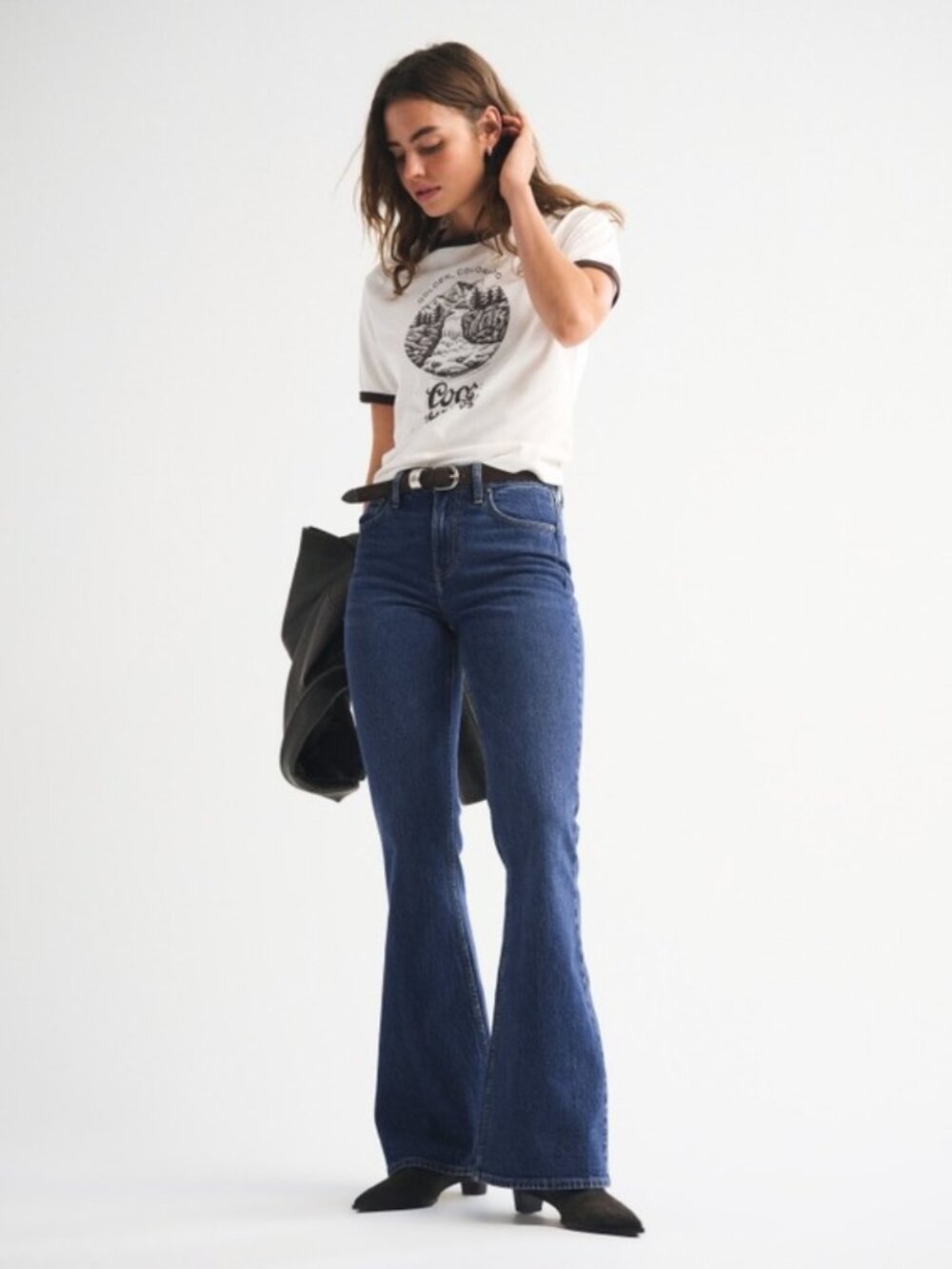 Abercrombie The Flare Ultra High Rise Jeans 32 14 Long